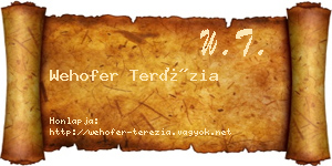 Wehofer Terézia névjegykártya